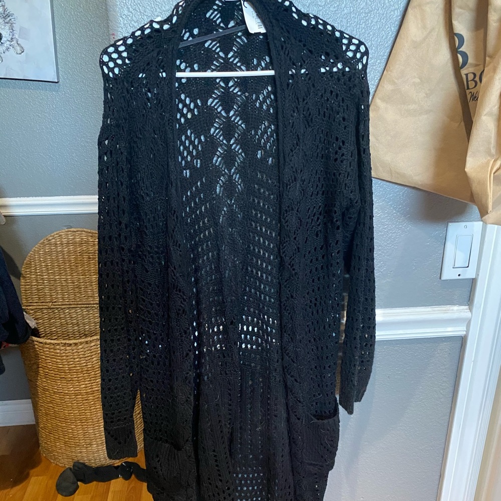 Black knit cardigan